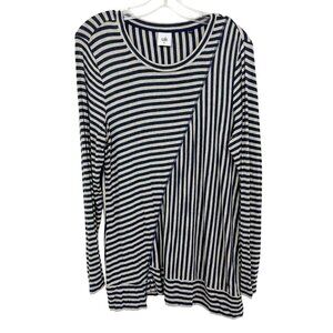Cabi Ernest Jersey Knit Long Sleeve Top Asymmetrical Hem Soft 3228 - Size Medium